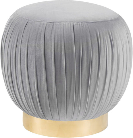 Tulip Grey Velvet Ottoman - Heaven's Gate Home & Garden