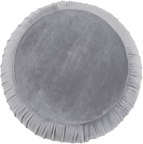 Tulip Grey Velvet Ottoman