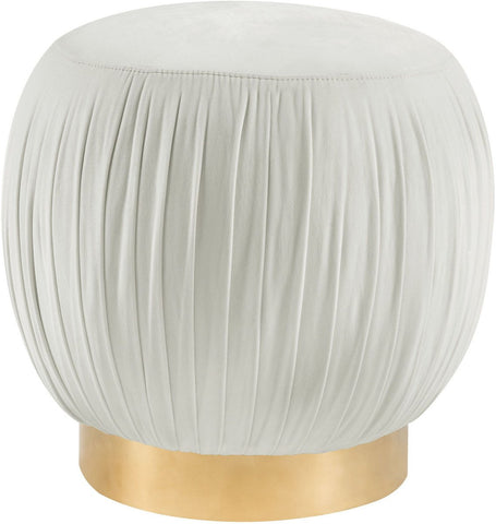Tulip Cream Velvet Ottoman - Heaven's Gate Home & Garden