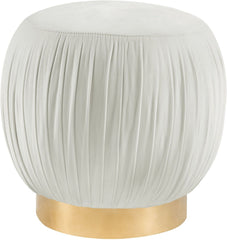Tulip Cream Velvet Ottoman