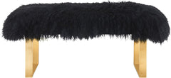 Sherpa Black Sheepskin Bench
