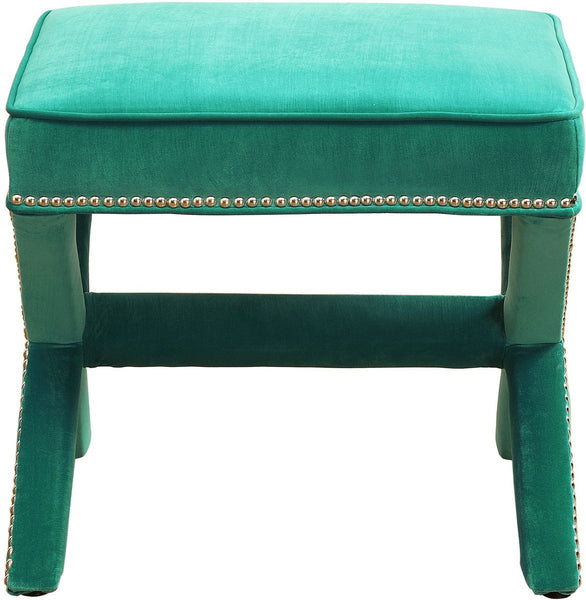 Reese Green Velvet Ottoman