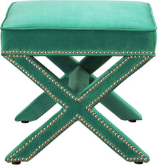 Reese Green Velvet Ottoman