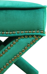 Reese Green Velvet Ottoman