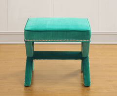 Reese Green Velvet Ottoman