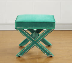 Reese Green Velvet Ottoman