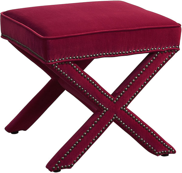 Reese Pink Velvet Ottoman