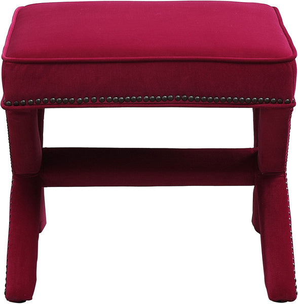 Reese Pink Velvet Ottoman
