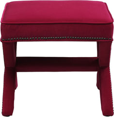 Reese Pink Velvet Ottoman