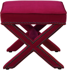 Reese Pink Velvet Ottoman