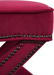 Reese Pink Velvet Ottoman