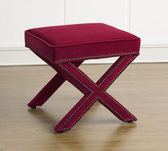 Reese Pink Velvet Ottoman