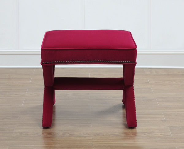 Reese Pink Velvet Ottoman