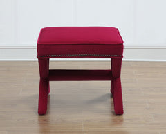 Reese Pink Velvet Ottoman