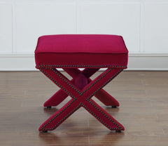 Reese Pink Velvet Ottoman