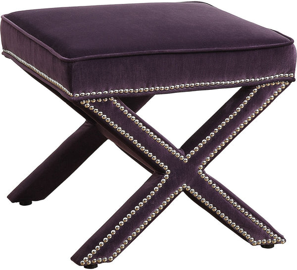 Reese Purple Velvet Ottoman