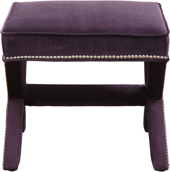 Reese Purple Velvet Ottoman