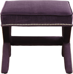 Reese Purple Velvet Ottoman