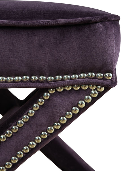 Reese Purple Velvet Ottoman