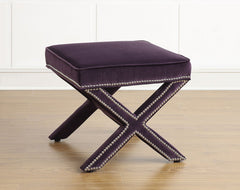 Reese Purple Velvet Ottoman