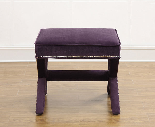 Reese Purple Velvet Ottoman