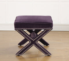 Reese Purple Velvet Ottoman