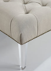 Stella Beige Linen Lucite Bench