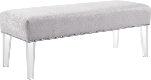 Stella Silver Croc Velvet Acrylic Bench