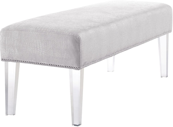 Stella Silver Croc Velvet Acrylic Bench