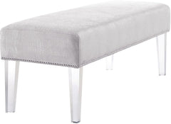 Stella Silver Croc Velvet Acrylic Bench