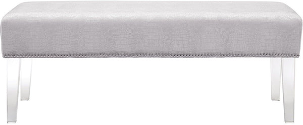 Stella Silver Croc Velvet Acrylic Bench