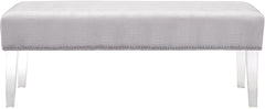 Stella Silver Croc Velvet Acrylic Bench