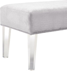 Stella Silver Croc Velvet Acrylic Bench