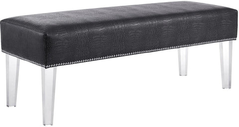 Stella Grey Croc Acrylic Bench - Heaven's Gate Home & Garden