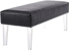 Stella Grey Croc Acrylic Bench