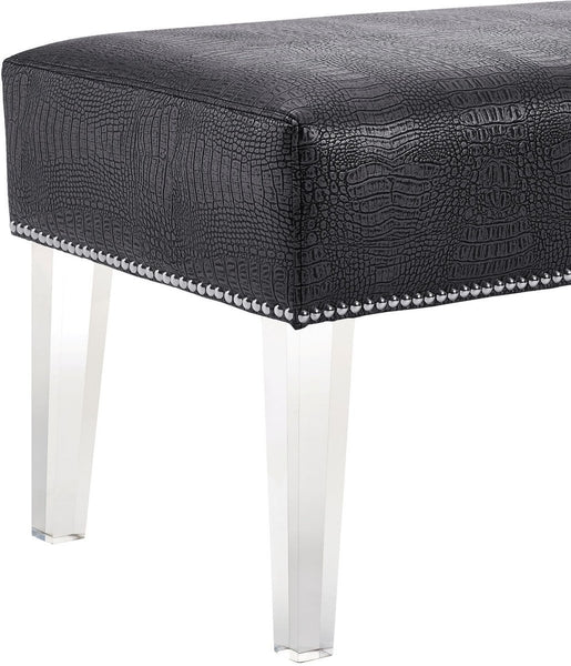 Stella Grey Croc Acrylic Bench