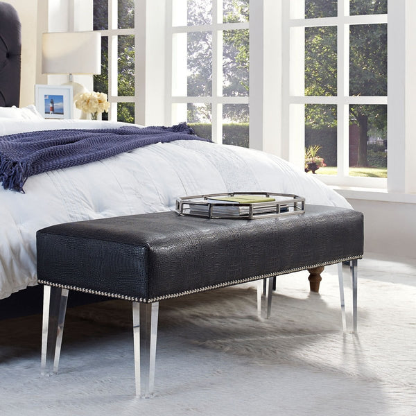 Stella Grey Croc Acrylic Bench