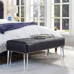 Stella Grey Croc Acrylic Bench