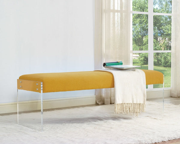 Sunshine Pebbled Velvet Bench