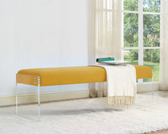 Sunshine Pebbled Velvet Bench