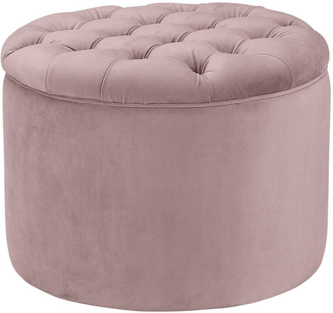 Queen Blush Velvet Storage Ottoman - Heaven's Gate Home & Garden