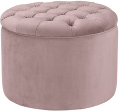 Queen Blush Velvet Storage Ottoman