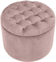 Queen Blush Velvet Storage Ottoman