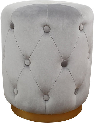 Skylar Grey Velvet Ottoman - Heaven's Gate Home & Garden