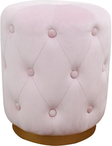Skylar Blush Velvet Ottoman - Heaven's Gate Home & Garden