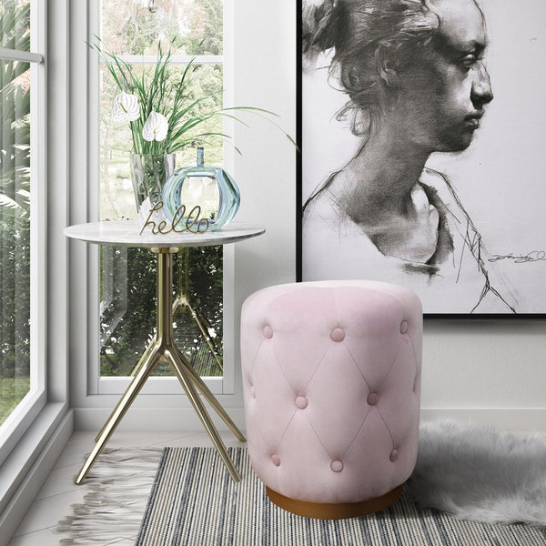 Skylar Blush Velvet Ottoman