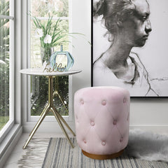 Skylar Blush Velvet Ottoman