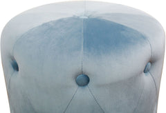 Skylar Blue Velvet Ottoman