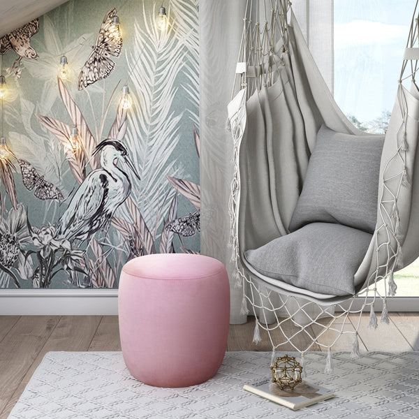 Willow Blush Velvet Ottoman