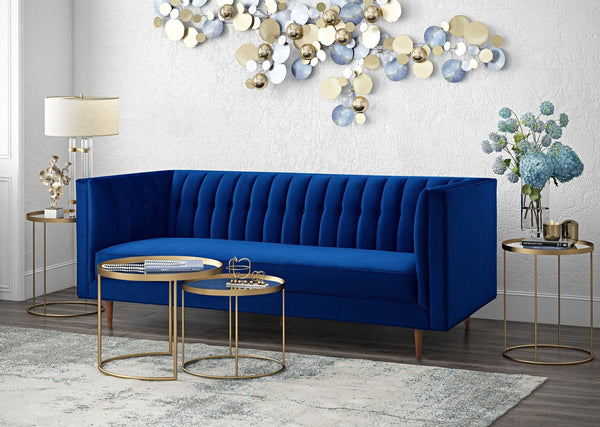 Sebastian Navy Velvet Sofa